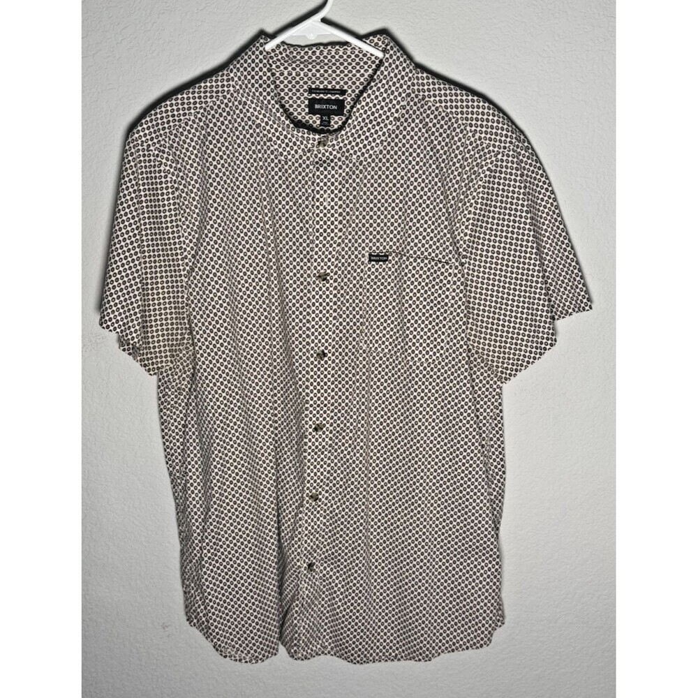 Brixton Charter Standard Fit Button Up T Shirt Size XL Geometric Geo Print Down